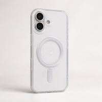 Coques de téléphone magnétiques antichoc populaires en TPU+PC transparent avec cadre, design de luxe peint aux UV pour 17