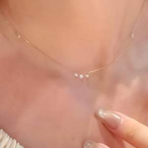 Collar de Plata de Ley S925 con Zirconia en Forma de Gota de Agua y Ojo de Caballo, Minimalista, Versátil, de Lujo, con Cristales Brillantes - Product Image 2