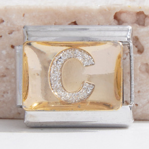 Stainless Steel Rhinestone Letter DIY Modular Bracelet Unisex Jewelry Gift Alphabet Chain - Product Image 3