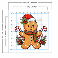 Kit de point de croix pour débutants sur le thème de l'homme en pain d'épices de Noël, ensemble de broderie DIY pour les fêtes