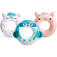 Bouée gonflable en forme d'animal de dessin animé, flotteur de piscine pour enfants, jouet aquatique d'été pour fête à la plage ou à la piscine