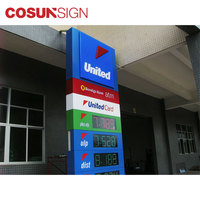 Panneau numérique LED mince et portable pour station-service extérieure, personnalisé et éclairé, pour affichage des prix du carburant
