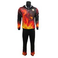 Ensemble d'échauffement de Cheerleading Style Fire pour filles personnalisées de haute qualité Veste à capuche en polyester confortable Pantalon Techniques imprimées