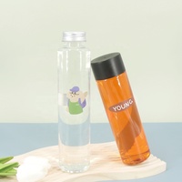 Bouteilles pour animaux de compagnie à bouchon blanc, bouteille vide en plastique transparent avec bouchon à vis