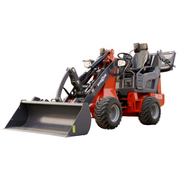 EVERUN ER1220 Loader Roda Depan Mini Artikulasi untuk Pertanian, Populer untuk Grosir, Dilengkapi Bucket Kecil dan Garpu