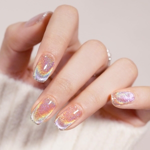 Universal Galaxy Holographic Laser Glitter Soak Off UV/LED Magnetic <strong>Translucent</strong> Rainbow Cat Eye Gel <strong>Nail</strong> <strong>Polish</strong> for Salon Design - Product Image 6