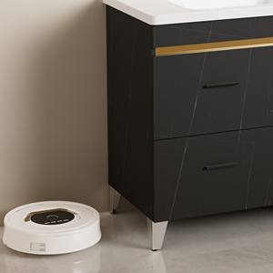 Nouveau produit <span class=keywords><strong>Homedesign</strong></span> préféré des clients armoire de salle de bain en acier inoxydable vasque en céramique et miroir LED vanité de salle de bain - Product Image 5