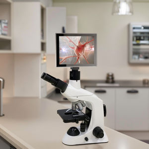 TX-BM-04 휴대용 지질 현미경 가격 무한대 대물렌즈 실험실용 삼안 현미경 내장형 디지털 카메라 및 모니터 포함 - Product Image 1