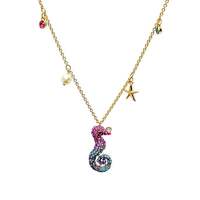 Collier en cristal inspiré des dessins animés, entièrement serti de diamants, pour femmes, avec pendentif mignon en forme d'animal (Licorne, Renne, Hello Kitty), bijou cadeau