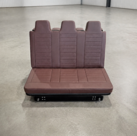 Canapé-lit pliable 3 places en cuir véritable noir de luxe sur mesure pour camping-car, conversion de caravane