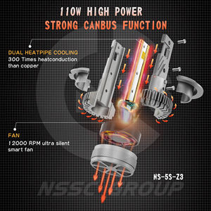 Offre Spéciale Z3 H7 9-48V 6500K qualité Unique voiture LED phare CANBUS gratuit double caloducs led avant lumière led antibrouillard - Product Image 4