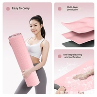 Tapete de Yoga Antideslizante y sin Olor de 8 mm de Grosor, Tapete de Ejercicio de TPE para Gimnasio en Casa y Pilates