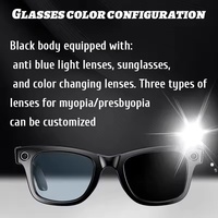 Lunettes intelligentes IA 800W 5G/4G Double caméra Traduction Commande vocale WiFi Prise de vue 1200p Étanche IPX-6 Anti-lumière bleue ChatGPT