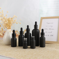Botol Krim Wajah Silinder Kaca Matte Hitam 5ml dengan Cetak Sablon dan Tutup Bambu