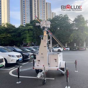 Trailer de Segurança Móvel com Torre de CFTV Solar, 2 Painéis Solares de 600W, Armazenamento em Nuvem, Sistema de Monitoramento Off-grid para Estacionamentos Externos - Product Image 3