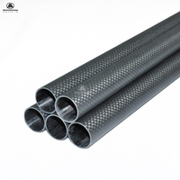 Tube en fibre de carbone 3K à filament tressé de grand diamètre, haute résistance, finition mate ou brillante, pour la tuyauterie industrielle