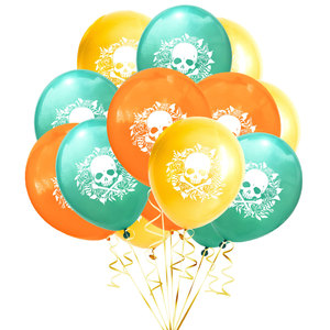 Halloween Skull Rose Latex <b>Balloons</b> Round 12 Inch Party <b>Decor</b> Indoor Use Non Toxic Silk Screen Printing - Product Image 3