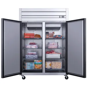 Máy Làm Lạnh Tủ Lạnh Tủ Lạnh Nhà Hàng Đứng Bằng Thép Không Gỉ Thương Mại Hai Màu Tùy Chỉnh Cho Nhà Bếp