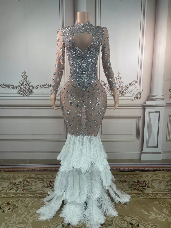 open lace back dress Diamond Mini Dress With Gloves main image 1