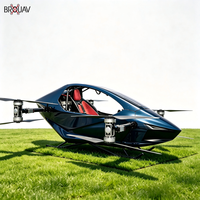 BRUAV Red Manned Ultralight eVTOL Aircraft Portable Outdoor Flying Vehicle Plastic Body All Seasons Use