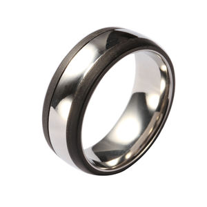 Bague TIZTI Bijoux en acier inoxydable et titane Bague incrustée en fibre de carbone 8MM Bague en carbure de tungstène pour hommes Bague de mariage - Product Image 3
