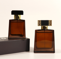 Flacon de parfum en verre ambré de 50 ml à brume fine, flacon pulvérisateur de parfum vide de 100 ml de haute qualité avec couvercle