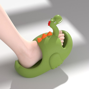 Sandales d'intérieur et d'extérieur pour hommes, motif dinosaure mignon, confortables, à bout rond, tendance mode, avec semelle extérieure en EVA, amusantes pour l'été - Product Image 2