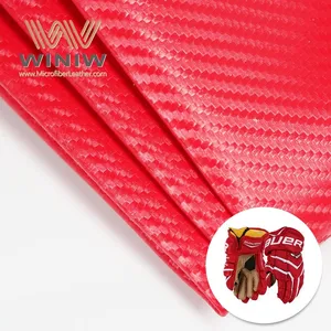 Carbon Fiber Microfiber Vegan Leather For Hockey Gloves Shoes Bags Golf Gear Eco-Friendly Faux Fabric