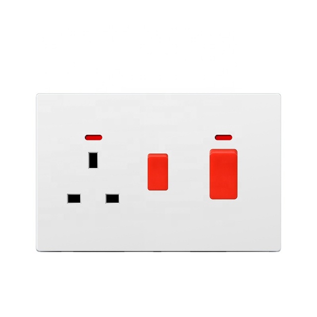Kitchen Cooker Switch Double Pole British Standard Electrical Wall Switch 13A Wall Switch Socket