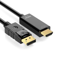 Cable Adaptador DP a HDTV Nuevo con Protección OTP Chapado en Oro de 4K HD 30Hz para PC, Laptop y TV, 1.8m