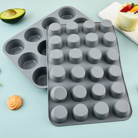 Moule à gâteau en silicone transfrontalier 12 cavités, pour muffins, puddings, gelées, chocolats, tartelettes aux œufs, facile à démouler et à nettoyer, compatible four