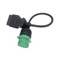 Kabel adaptor OBD2 ke j1943, kabel adaptor tipe hijau 2 untuk truk kerja berat dan kendaraan komersial dengan konektor diagnostik OBD II