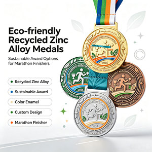 Médailles personnalisées en alliage de zinc recyclé écologiques – Options de récompenses durables pour les finalistes de marathon - Product Image 4