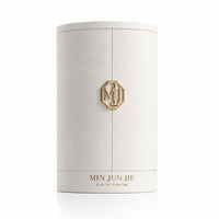 Boîte à parfum ronde de luxe avec logo personnalisé, double porte, emballage cylindrique pour parfum, boîte cadeau en carton rigide avec insert en velours