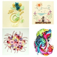 Kit de quilling pour débutants Beckon avec outils essentiels, stylo à fente, aiguille à friser, bandes de papier colorées pour travaux manuels