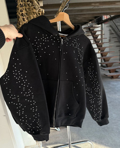 เสื้อฮู้ดดี้ปักลายสไตล์วินเทจทรงโอเวอร์ไซส์สำหรับฤดูหนาว 1 ตัว ส่งแบบดรอปชิปปิ้ง เสื้อผ้าสตรีทแวร์สำหรับทุกเพศ ผลิตจากผ้าฝ้าย 100% เป็นมิตรต่อสิ่งแวดล้อม - Product Image 3