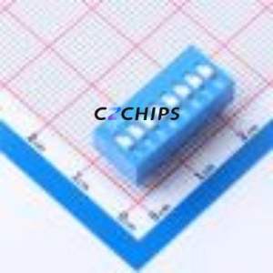 DS-08BP DIP Switch Through hole Component (THT) Switch ( Number of Switch Sections: 8 )( Lead Spacing: 2.54mm )( Color: Blue ) - Product Image 1