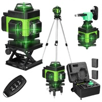 Niveau laser DIY certifié FCC CE, auto-nivelant 360°, 3D 16 lignes, vert, batterie au lithium, garantie 3 ans
