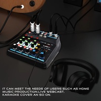 Console de mixage audio USB mini 4 canaux avec effets de réverbération pour PC, streaming en direct, DJ, performance sur scène, professionnel