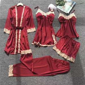 2022 nuovo <span class=keywords><strong>pigiama</strong></span> estivo abito da donna in <span class=keywords><strong>seta</strong></span> manica corta <span class=keywords><strong>tipo</strong></span> di cintura <span class=keywords><strong>pigiama</strong></span> da donna accappatoio accappatoio - Product Image 3