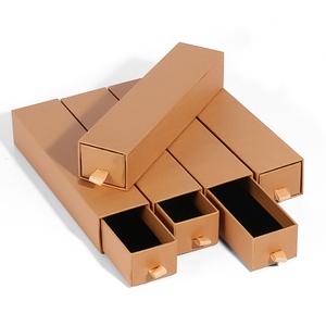 <b>Cardboard</b> Paper Jewelry <b>Box</b> <b>Long</b> Rectangle Paperboard Drawer Style Jewelry Gift <b>Box</b> Jewelry <b>Box</b> with Custom logo - Product Image 1