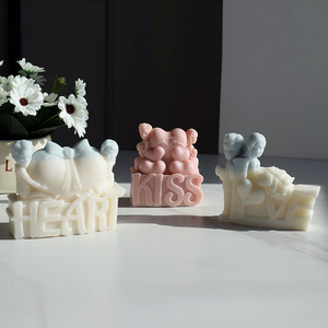 Molde de Silicona para Jabón de San Valentín 2024, Diseño Personalizado Ecológico, Molde de Yeso con Forma de Corazón y Beso para Regalos de Parejas - Product Image 2