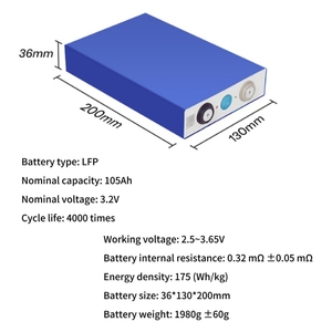 Có sẵn <span class=keywords><strong>Lithium</strong></span> sắt Phosphate pin di động Prismatic LiFePO4 di động 3.2V 100AH 105ah 280ah lipo4 pin di động tùy chỉnh - Product Image 2