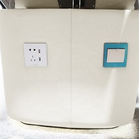 Lit de Traitement de Beauté Électrique Chauffant pour Spa et Salon, Meuble en Bois à 2 Moteurs, Table de Massage Médicale Électrique