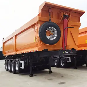 High Quality U-Shape Box Hydraulic Lifting Tipping Dump Truck Semi 25Cbm 35Cbm 60Ton Tipper Trailer For Sale