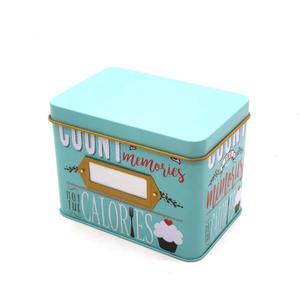 Custom Print <strong>Recipe</strong> Tin <strong>Box</strong> with Card Holder and with Lid 161x112x121mm - Product Image 5