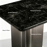 Table à manger rectangulaire de luxe en marbre massif pour usage familial quotidien