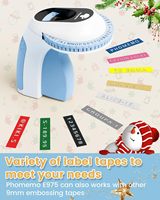 Machine à étiquettes en relief Phomemo E975 pour usage domestique, 6 rubans, effet 3D, imprimante thermique pour usage domestique