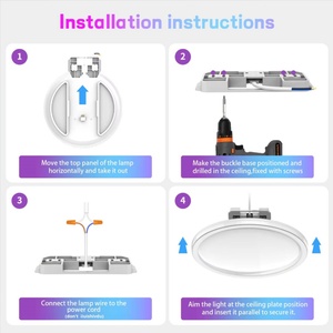 ไฟเพดานอัจฉริยะ 24W พร้อมรีโมทคอนโทรล ไฟ LED RGBCW สำหรับห้องนั่งเล่น - Product Image 5