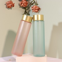 Bouteille de toner facial en plastique givré de grand volume de luxe de 300ml 200ml avec bouchons à vis pour emballage cosmétique